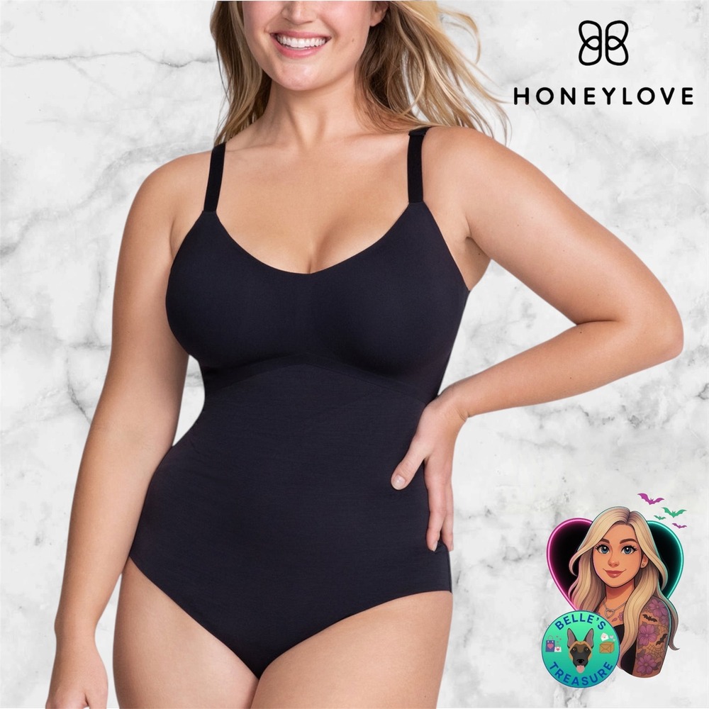 Honeylove Women's 2X Vamp‎ Black Cami Shapewear Targeted Compression Faja 2XL